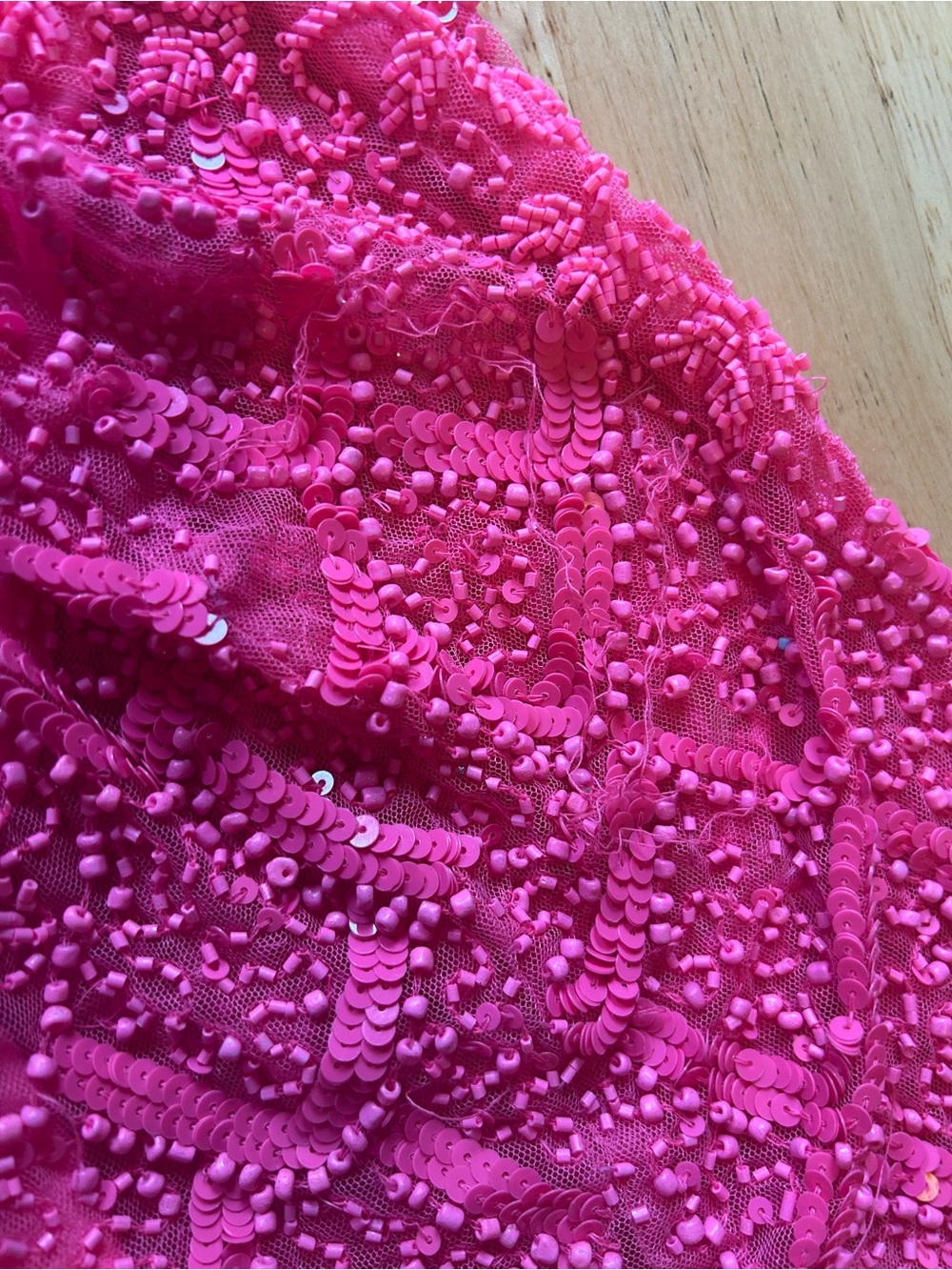 Neon Pink Beaded Cutout Mini Dress - Picture 6 of 12